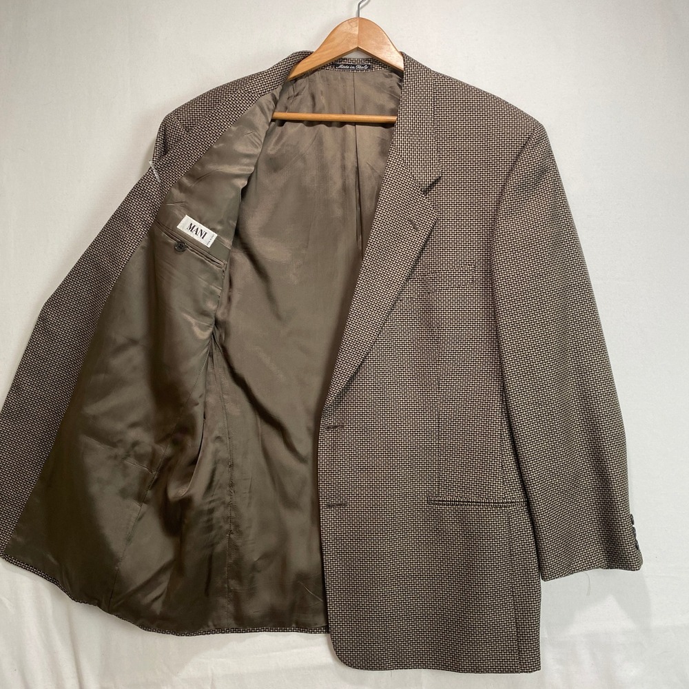Giorgio Armani Mani Mens 44R Sport Coat Blazer Pure Virgin‎ Wool Made in Italy